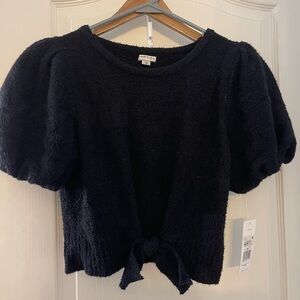 Habitual Black Knit Sweater Top with Puff Sleeves